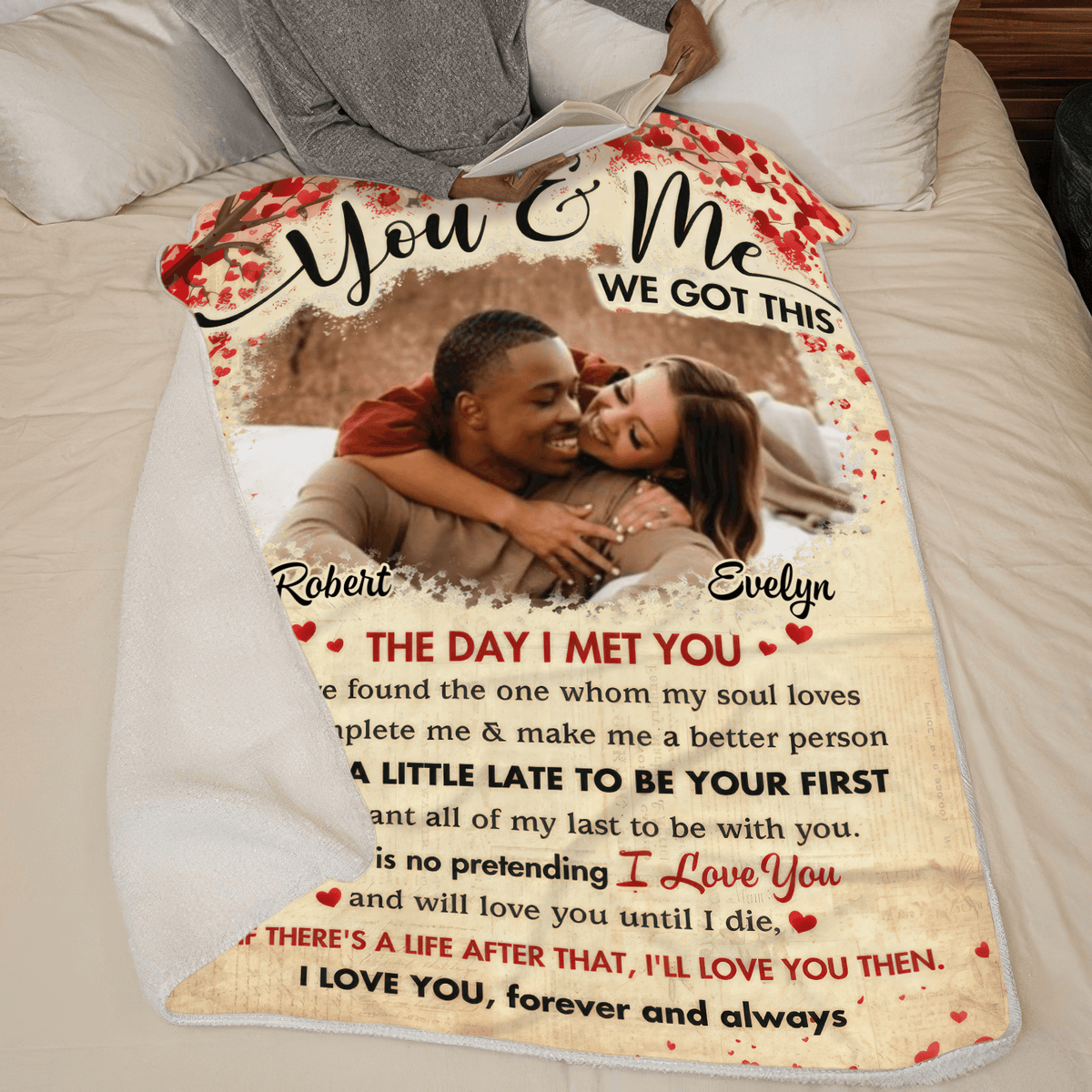 Custom Photo You & Me We Got This | Personalized Gift For Couples, Valentine, Anniversary, Husband Wife, Girlfriend, Boyfriend, Her/Him | Blanket