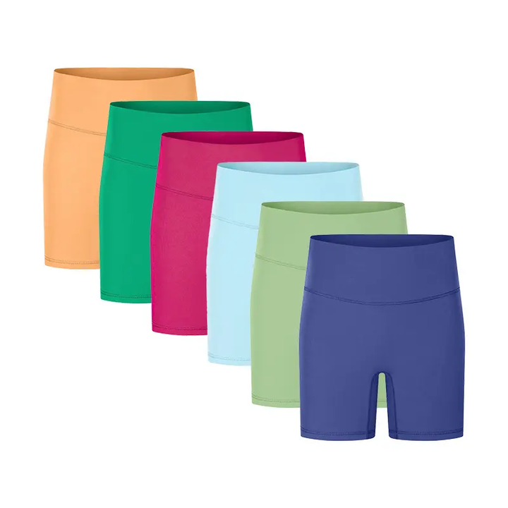 Custom Logo No Camel Toe Yoga Sport Shorts With Pockets Women Running Workout Fitness Booty Shorts