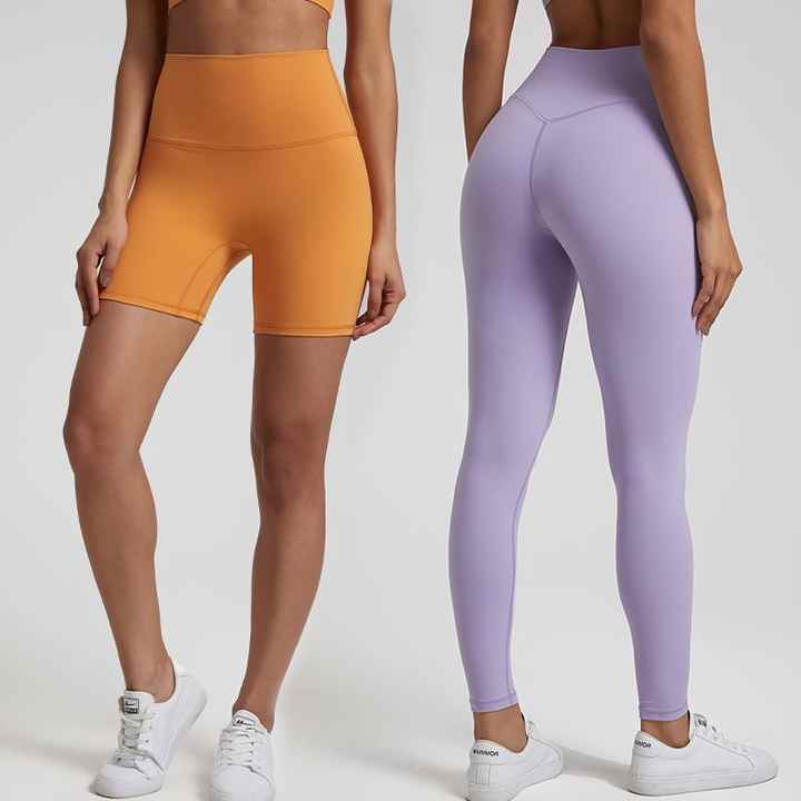 V-Back Seam Gym Yoga Biker Shorts High Waist Breathable Peach Hip Activewear Gym Leggings for Women