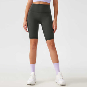 Solid Free Size High Elasticity Women's Fitness Breathable Yoga Shorts High Waist Gym Tights Butt Lift Yoga Biker Shorts