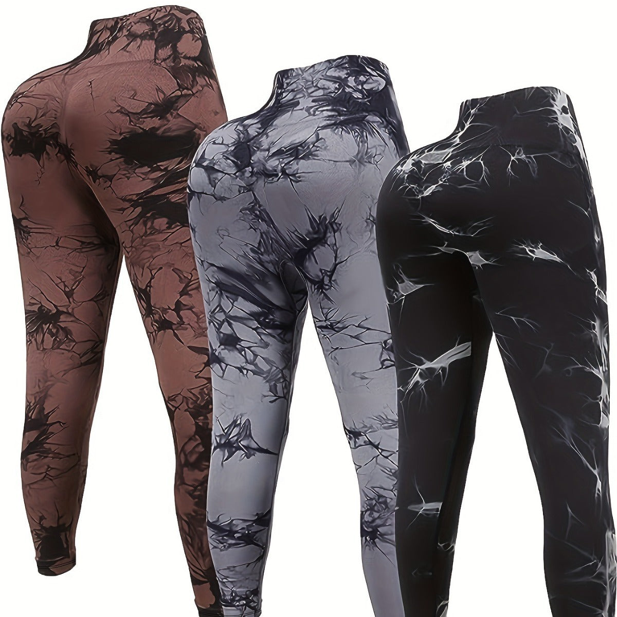 Plus Size Gym New Nude Yoga Leggings Without Embarrassing Line High Waist and Hip Lift Tie Dye Yoga Pants for Women