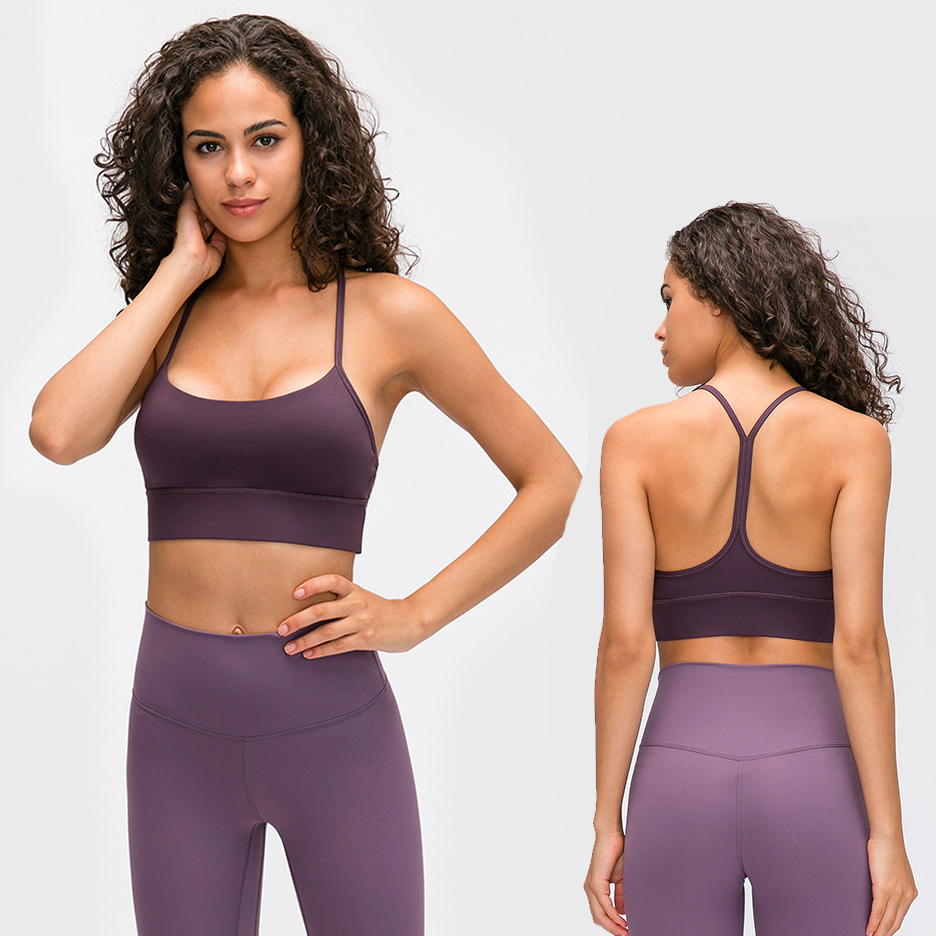 Hot Align Classical Y-shape Back With Breast Pad Shockproof Performance Yoga Running Sports Bra