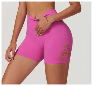 Hollow Out Running Sports Butt Lifting Legging Leg Tight Gym Fitness Pants High Waist Seamless Yoga Shorts for Women