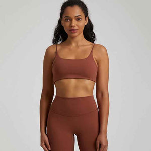 Summer New Open Back Sports Gym Fitness Wear Thin Straps Sexy Padded Cross Back Workout Soft Nude Feeling Women Yoga Bra Top