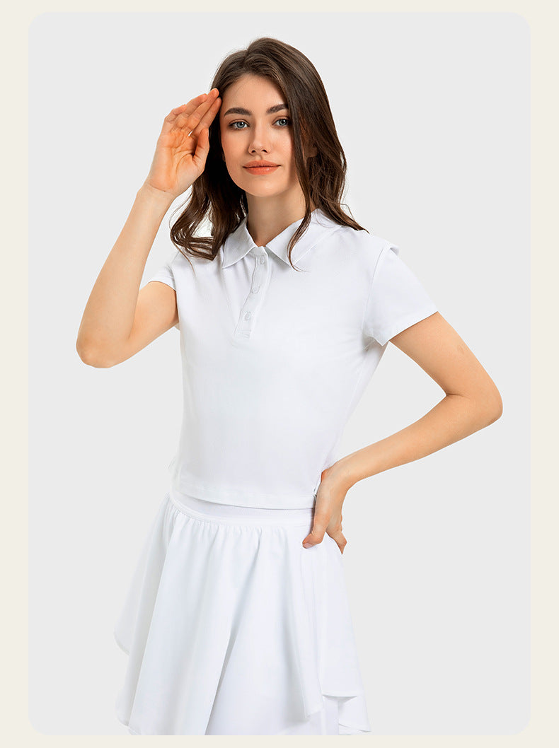 Cool Fabric Badminton Clothing Polo Shirt and 2-In-1 Mini Skirt Golf Tennis Sports Suit Set Outdoor Fitness Clothes Yoga Outfit