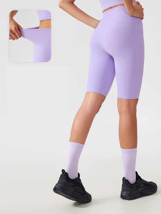 Solid Free Size High Elasticity Women's Fitness Breathable Yoga Shorts High Waist Gym Tights Butt Lift Yoga Biker Shorts