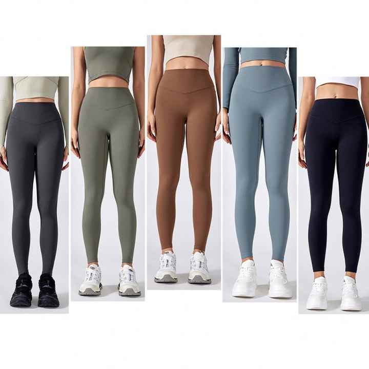 V-back Winter New Yoga Pants High Elastic Hip Lifting Tummy Control Workout Gym Leggings for Women