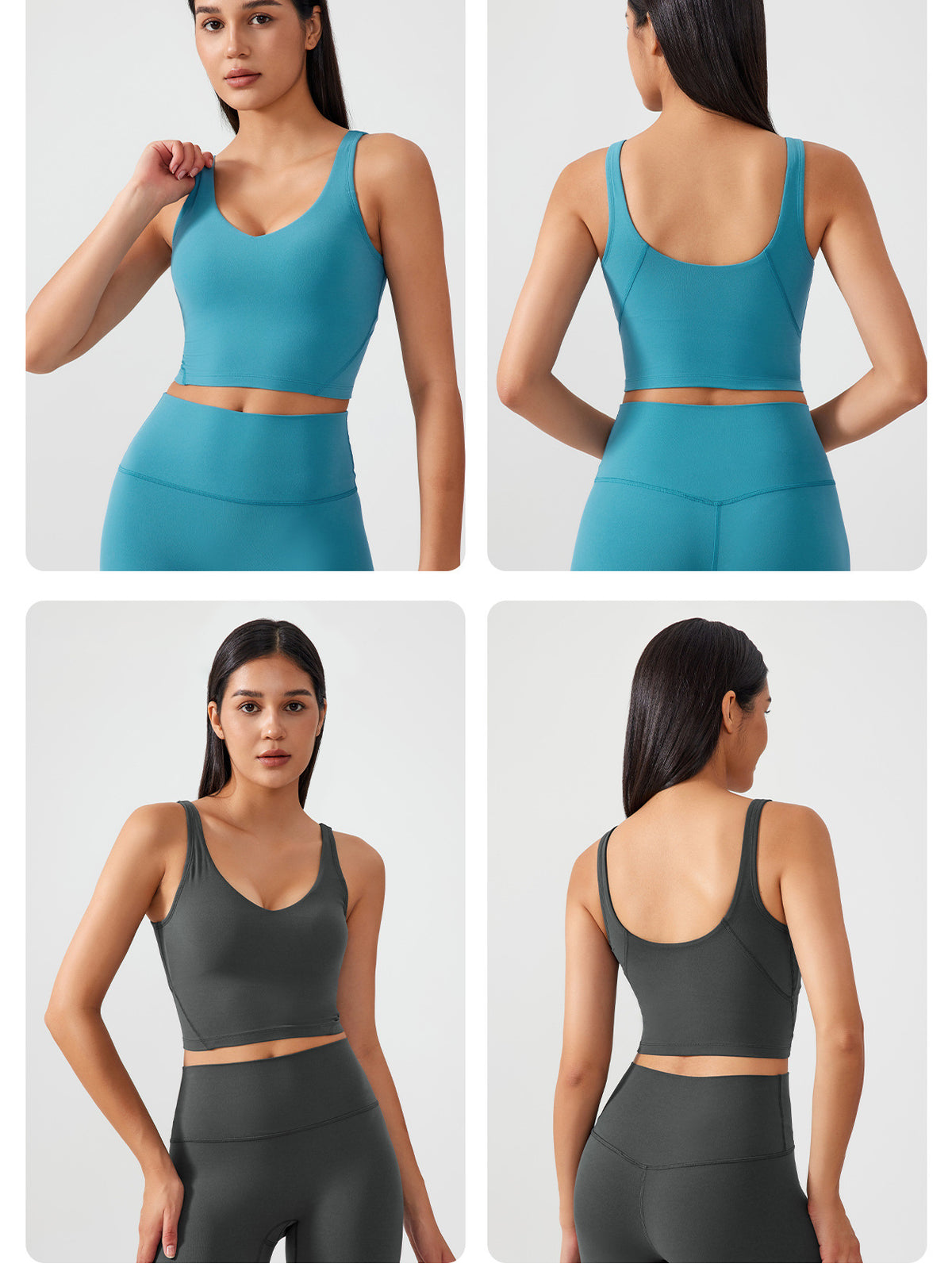 New Fabric Half Fixed Women High Strength Sport Bra Chest Pad Beauty Back Underwear Running Top Colorful Fitness Yoga Vest