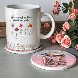Hairstylist Glamour Coaster, Personalized Ceramic Coaster, Gift For Hair Lovers