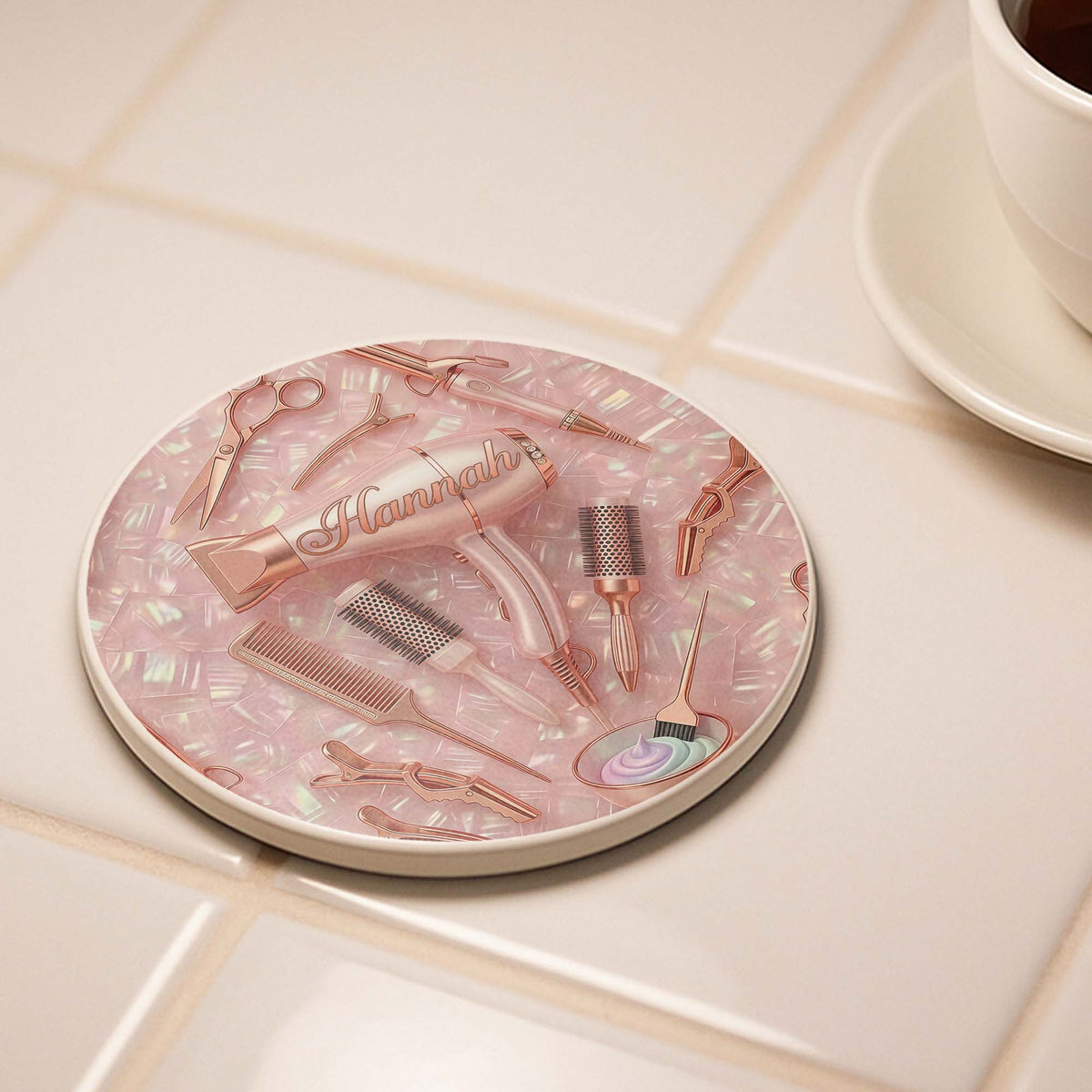A Stylish Hair Therapist, Personalized Coaster, Gift For Hair Stylist