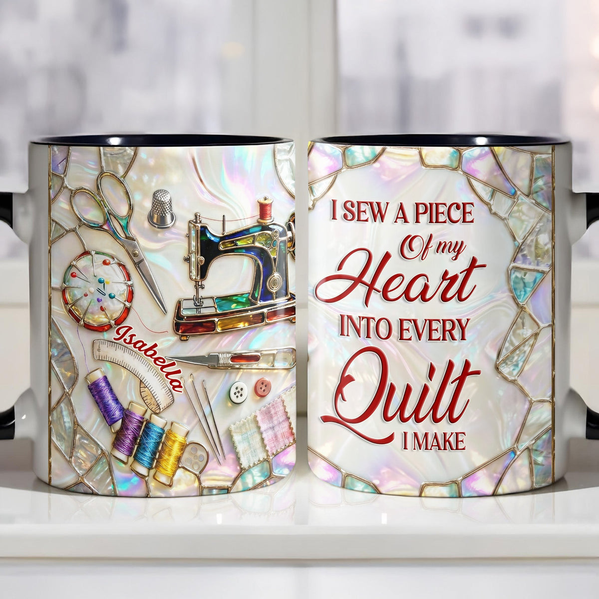 Creative Soul Sewing Personalized Accent Mug, Gift For Crafters