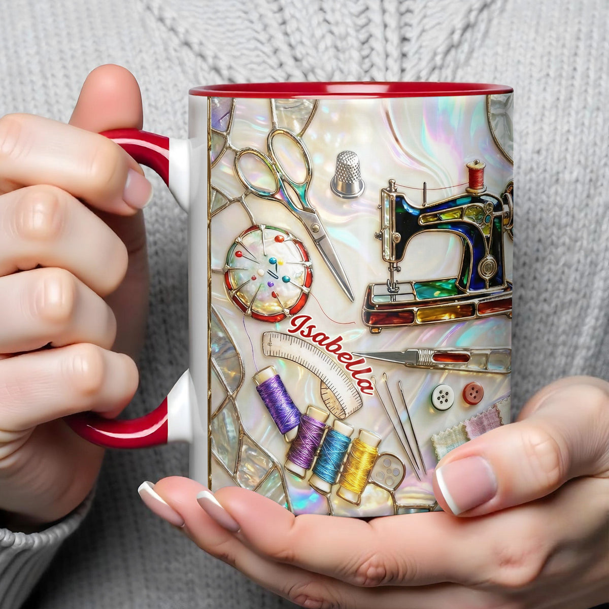 Creative Soul Sewing Personalized Accent Mug, Gift For Crafters