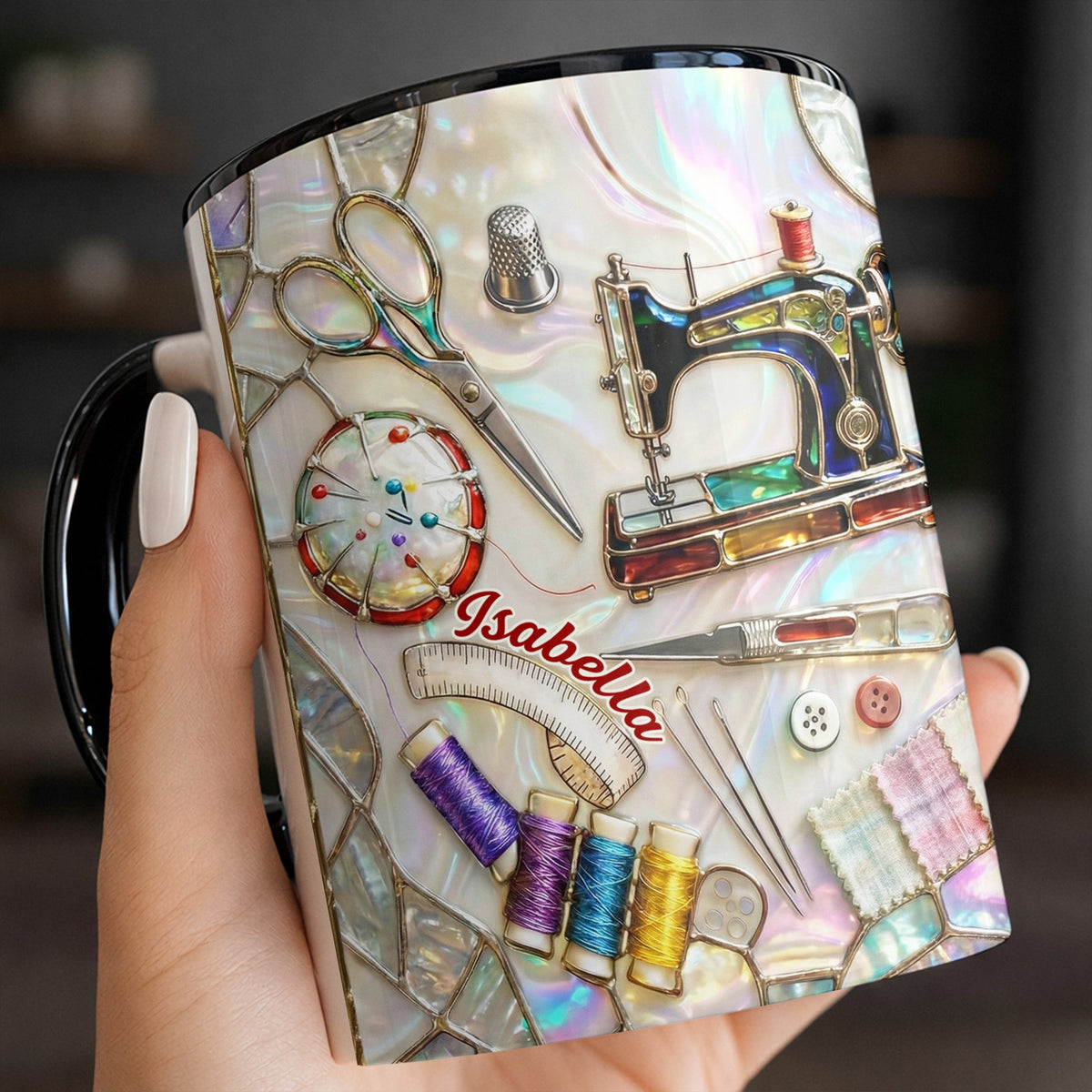 Creative Soul Sewing Personalized Accent Mug, Gift For Crafters