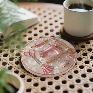 A Passion For Sewing, Personalized Custom Ceramic Coaster, Gift For Sewing Lovers