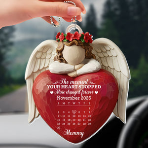 The Moment Your Heart Stopped, Angel Heart Design, Acrylic Ornament, Gift For Moms and Families