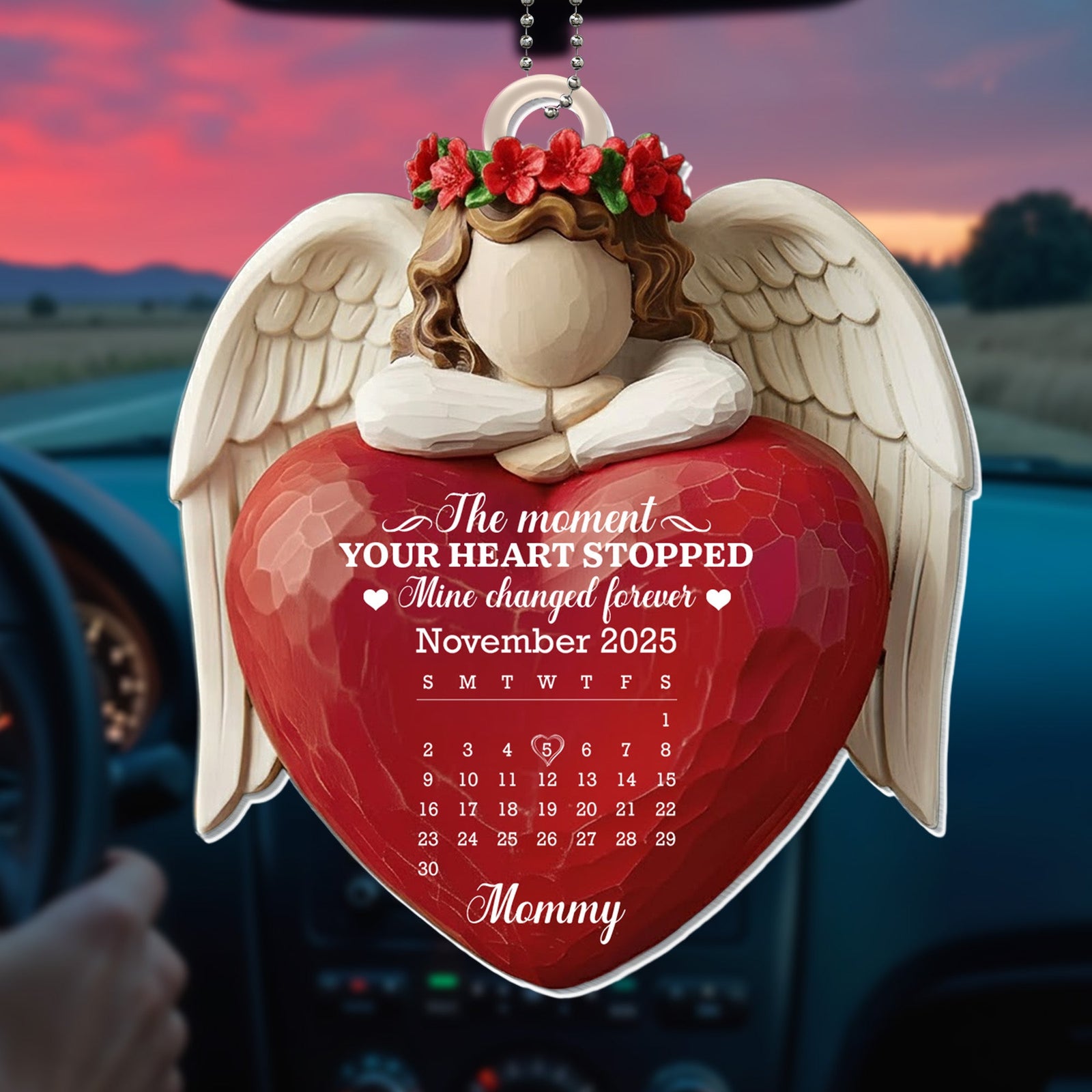 The Moment Your Heart Stopped, Angel Heart Design, Acrylic Ornament, Gift For Moms and Families