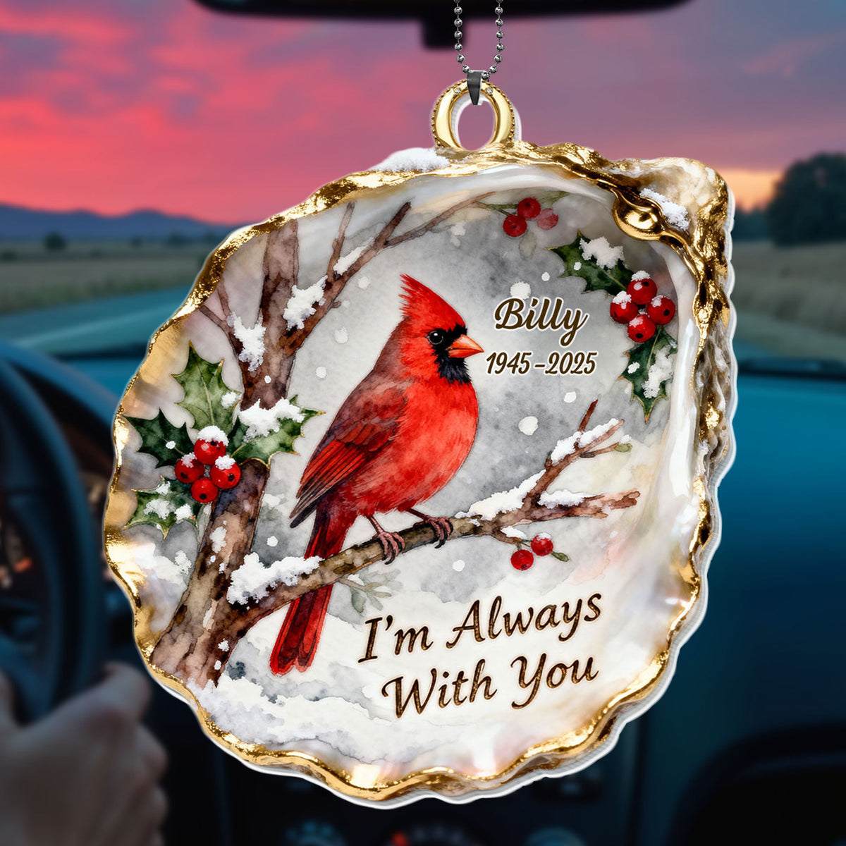 I'm Always With You, Cardinal And Berries Ornament, Gift For Family and Bird Watchers