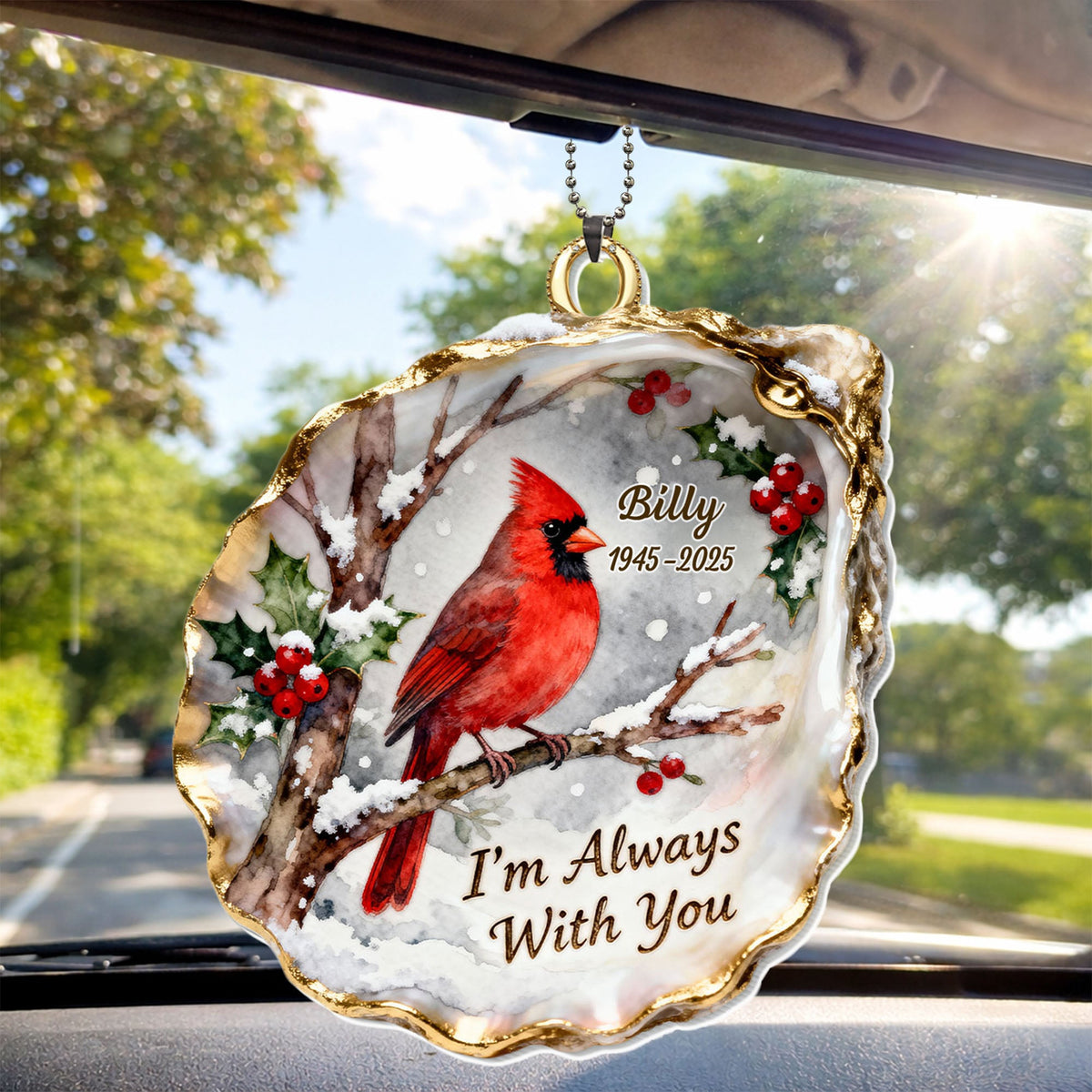 I'm Always With You, Cardinal And Berries Ornament, Gift For Family and Bird Watchers