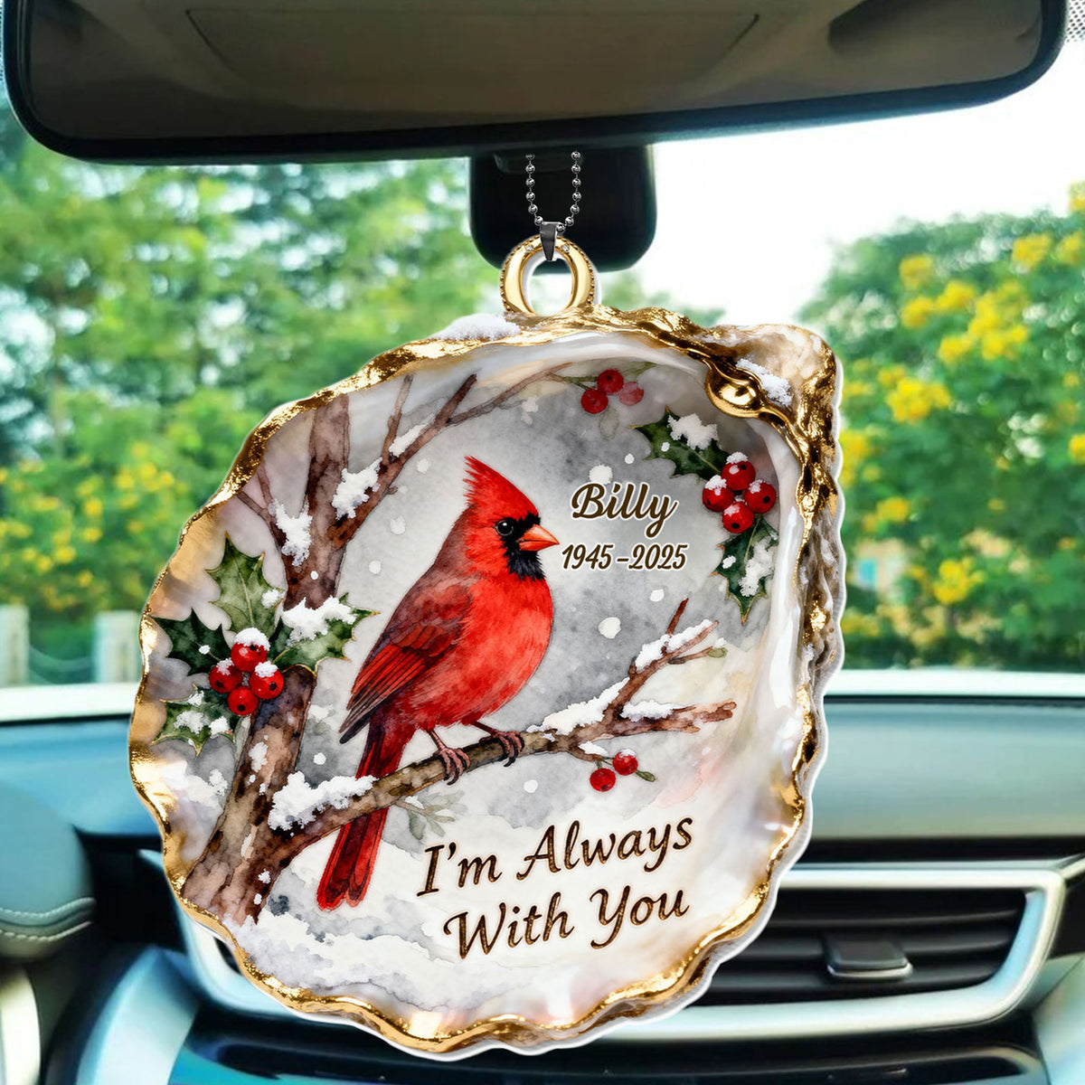 I'm Always With You, Cardinal And Berries Ornament, Gift For Family and Bird Watchers
