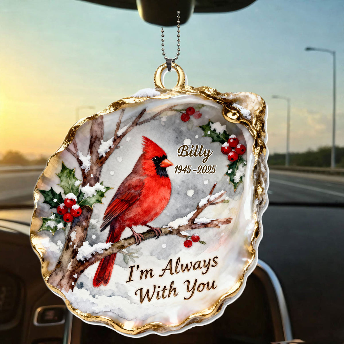 I'm Always With You, Cardinal And Berries Ornament, Gift For Family and Bird Watchers