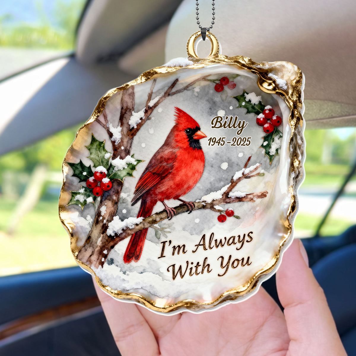 I'm Always With You, Cardinal And Berries Ornament, Gift For Family and Bird Watchers