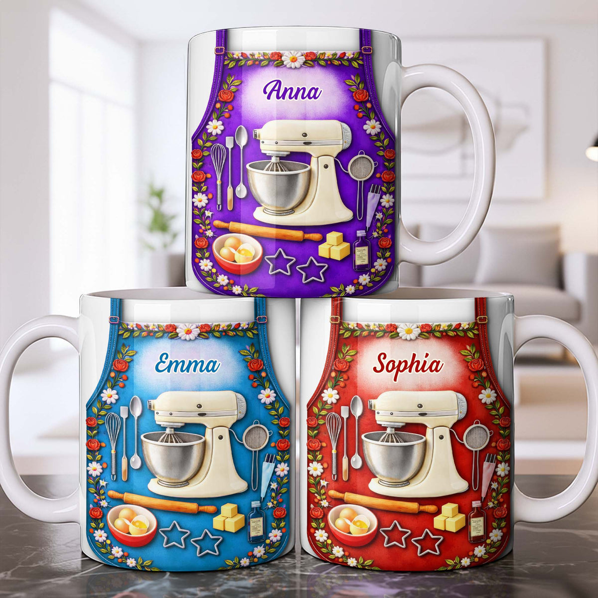 Bake The World A Better Place Kitchen Delights, Coffee Mug, Gift For Moms and Bakers