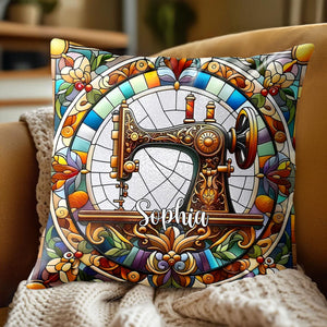 Celebrate Your Creativity With Vibrant Sewing Machine Design, Custom Pillow, Gift For Crafters And Home Decor Lovers