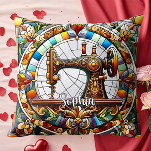 Celebrate Your Creativity With Vibrant Sewing Machine Design, Custom Pillow, Gift For Crafters And Home Decor Lovers