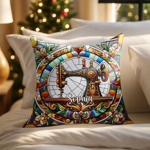 Celebrate Your Creativity With Vibrant Sewing Machine Design, Custom Pillow, Gift For Crafters And Home Decor Lovers