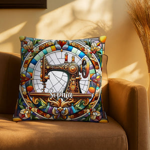 Celebrate Your Creativity With Vibrant Sewing Machine Design, Custom Pillow, Gift For Crafters And Home Decor Lovers