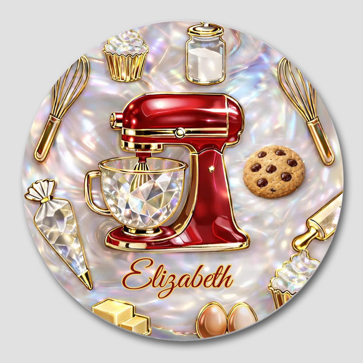Baking With Love, Personalized Ceramic Coaster, Gift For Bakers