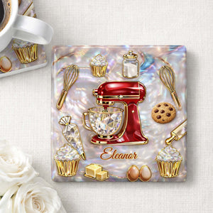 Baking Is A Work Of Heart Coaster, Gift For Mom and Baking lovers