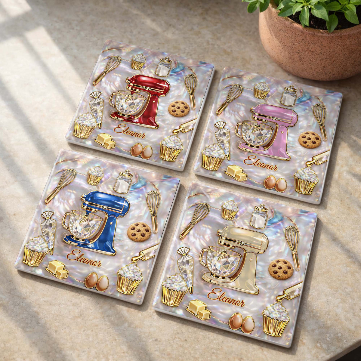 Baking Is A Work Of Heart Coaster, Gift For Mom and Baking lovers