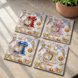 Baking Is A Work Of Heart Coaster, Gift For Mom and Baking lovers