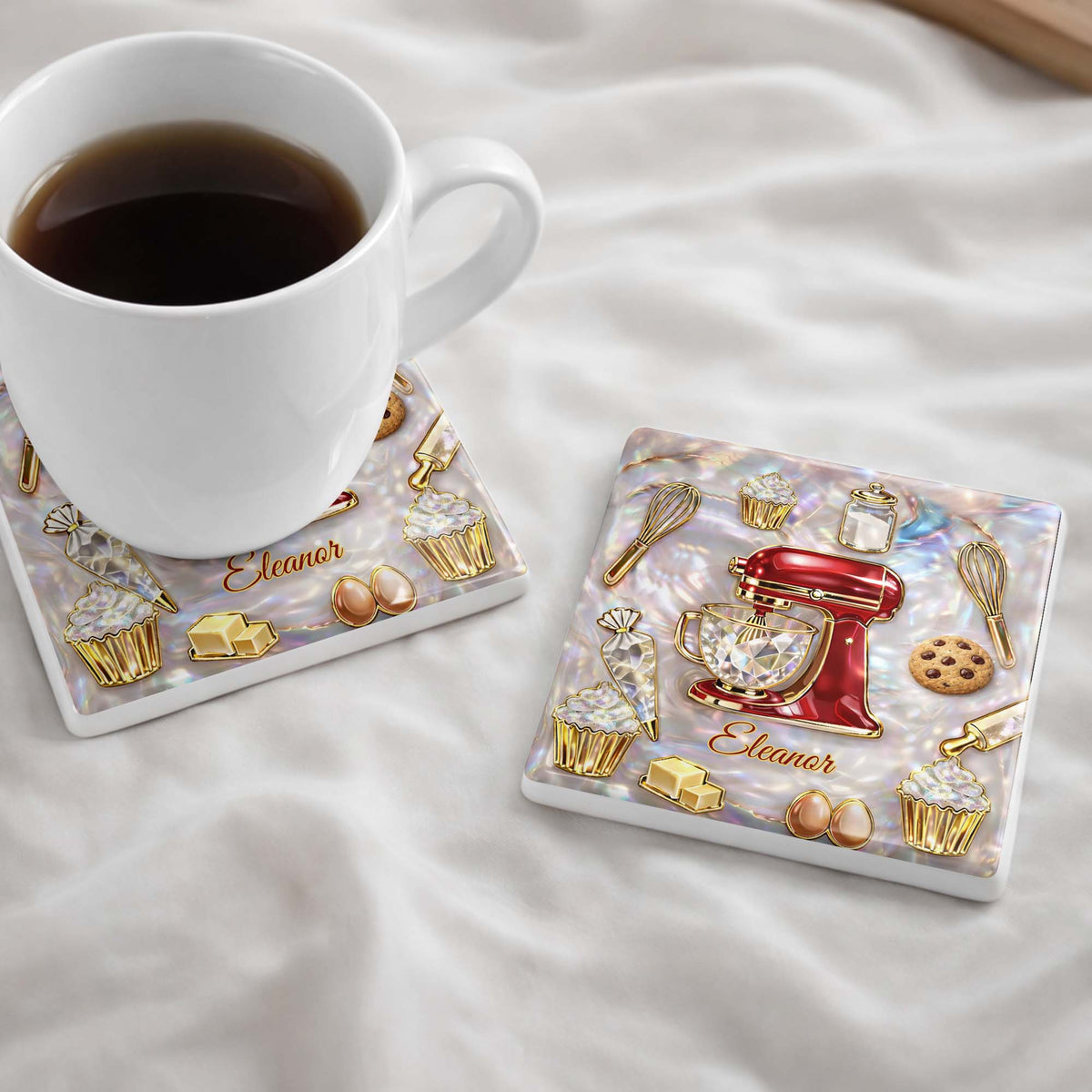 Baking Is A Work Of Heart Coaster, Gift For Mom and Baking lovers