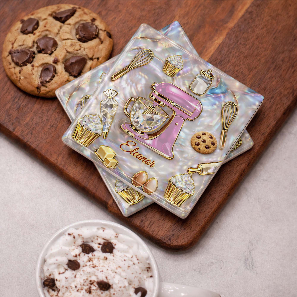 Baking Is A Work Of Heart Coaster, Gift For Mom and Baking lovers