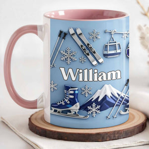 Capture the Thrill of Winter Sports and Chilly Adventures,Personalized Mug,Gift for Skiers and Snowboarders