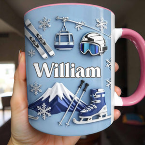 Capture the Thrill of Winter Sports and Chilly Adventures,Personalized Mug,Gift for Skiers and Snowboarders