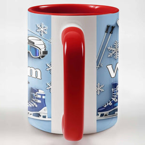 Capture the Thrill of Winter Sports and Chilly Adventures,Personalized Mug,Gift for Skiers and Snowboarders