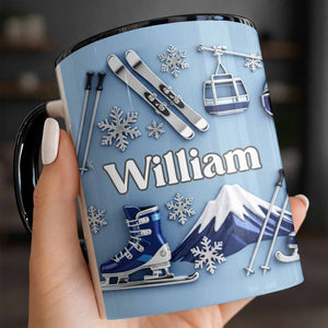 Capture the Thrill of Winter Sports and Chilly Adventures,Personalized Mug,Gift for Skiers and Snowboarders