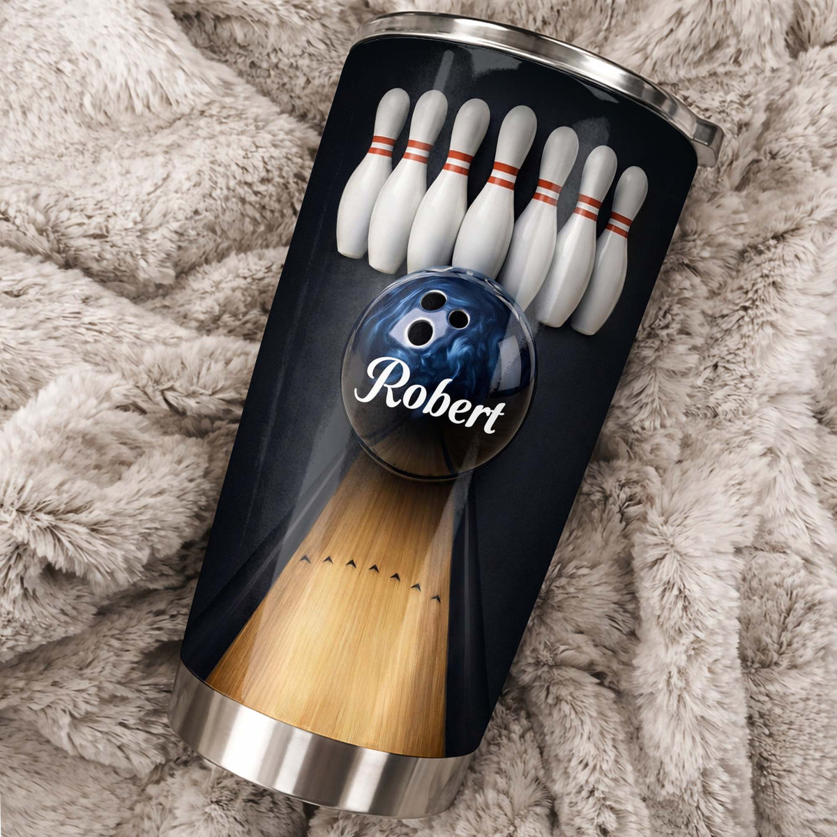Celebrate Every Strike Bowling Tumbler, Stainless Steel Tumbler 20oz 30oz, Gift For Bowlers and Sports Fans