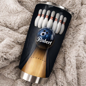 Celebrate Every Strike Bowling Tumbler, Stainless Steel Tumbler 20oz 30oz, Gift For Bowlers and Sports Fans
