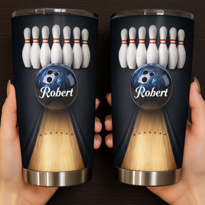 Celebrate Every Strike Bowling Tumbler, Stainless Steel Tumbler 20oz 30oz, Gift For Bowlers and Sports Fans