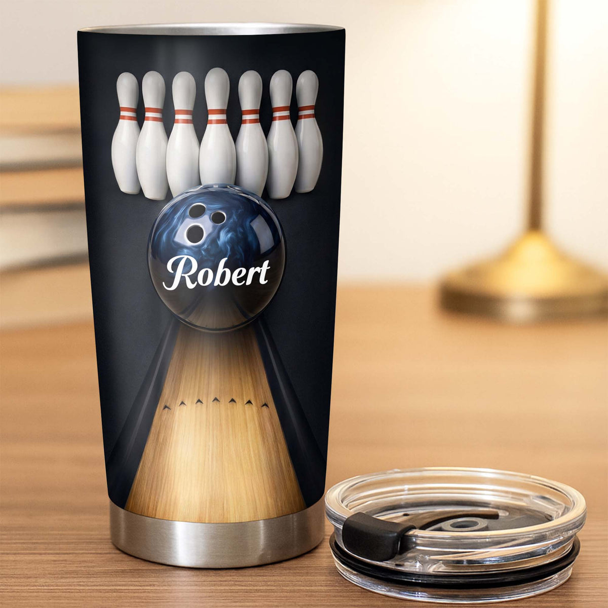 Celebrate Every Strike Bowling Tumbler, Stainless Steel Tumbler 20oz 30oz, Gift For Bowlers and Sports Fans