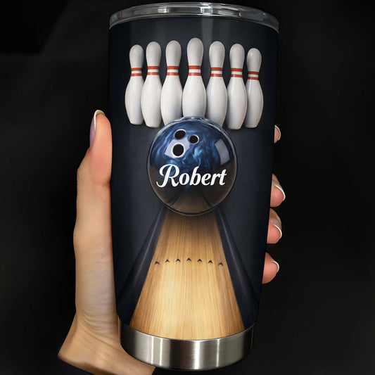 Celebrate Every Strike Bowling Tumbler, Stainless Steel Tumbler 20oz 30oz, Gift For Bowlers and Sports Fans