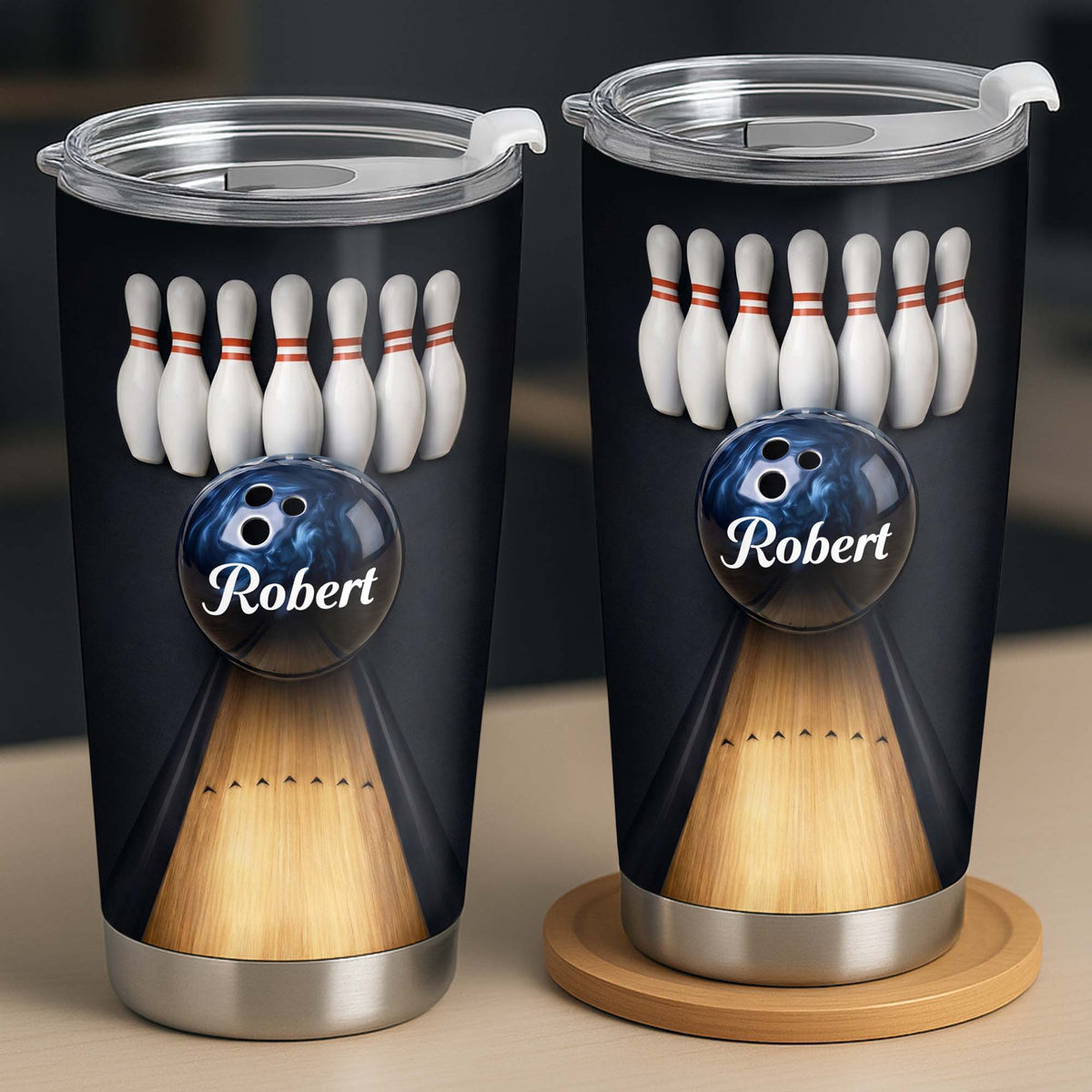 Celebrate Every Strike Bowling Tumbler, Stainless Steel Tumbler 20oz 30oz, Gift For Bowlers and Sports Fans