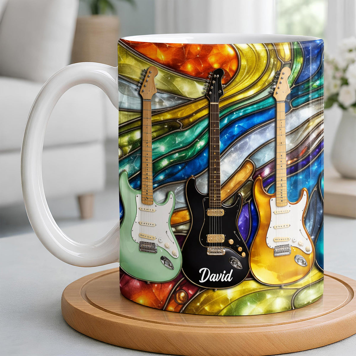 Electric Guitar Art, Personalized Coffee Mug, Gift For Music Lovers