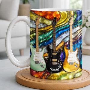 Electric Guitar Art, Personalized Coffee Mug, Gift For Music Lovers