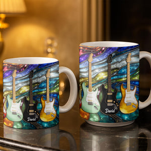 Electric Guitar Art, Personalized Coffee Mug, Gift For Music Lovers
