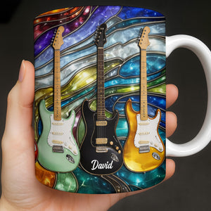 Electric Guitar Art, Personalized Coffee Mug, Gift For Music Lovers